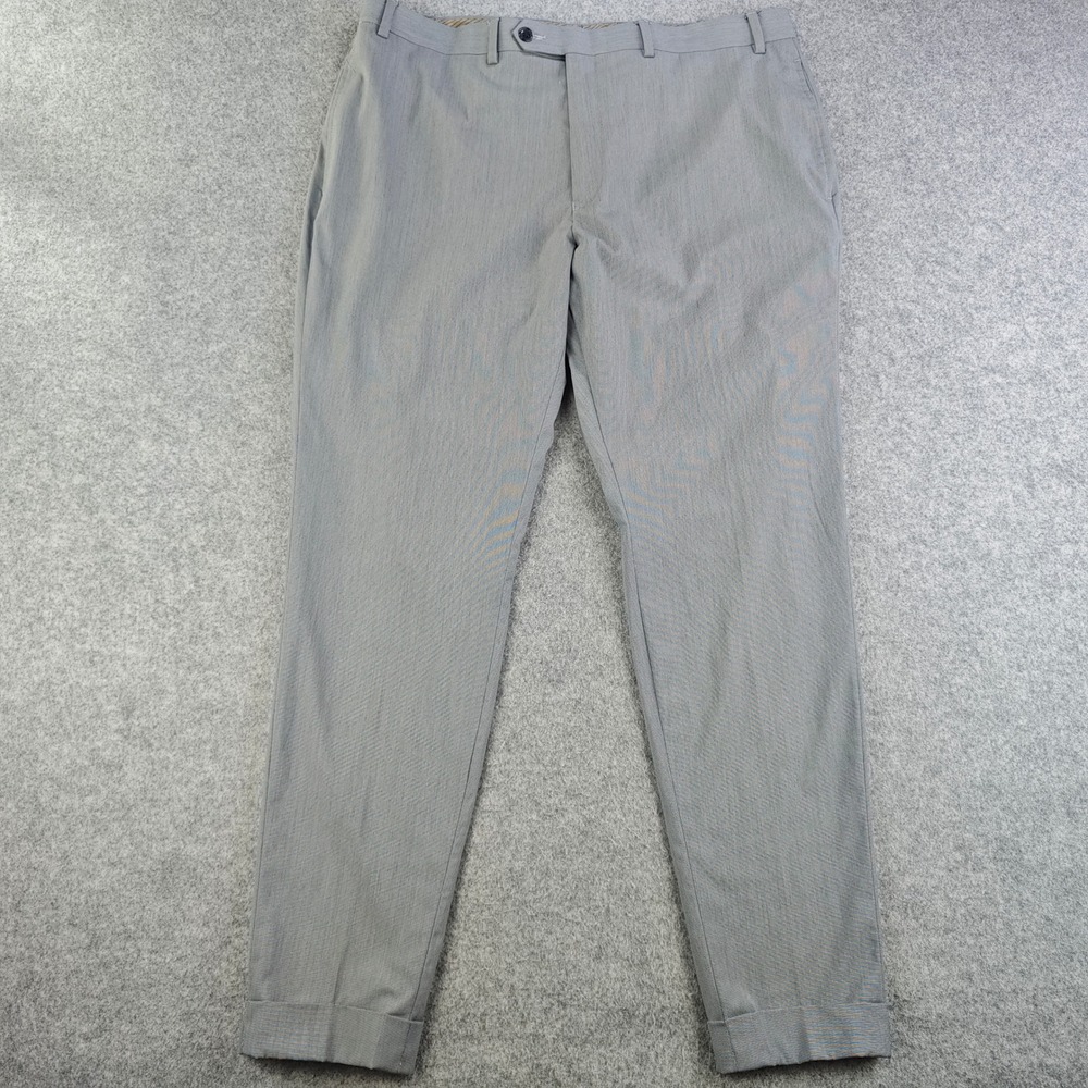 Lauren Ralph Lauren Mens Gray Dress Pants 38x32 Cuffed Flat Front Slacks